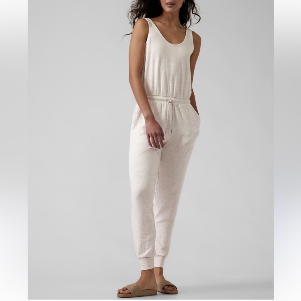Athleta Toasted Brown Heather Sleeveless Balance Romper